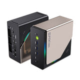 GMKtec EVO-T1 - Mini PC Core Ultra 9 285H, 64 Go DDR5 et SSD 1 To Windows 11 Pro : façade USB 4