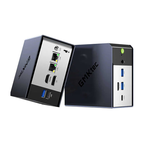 GMKtec K16 - Mini PC Ryzen 7 7735HS, 32 Go LPDDR5 et SSD 1 To Windows 11 Pro : façade USB4