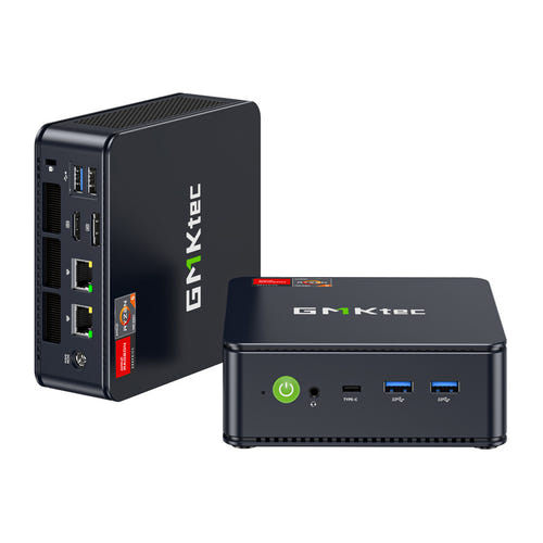 GMKtec M6 Ultra - Mini PC Ryzen 5 7640HS, 16 Go DDR5 et SSD 512 Go Windows 11 Pro : façade USB4