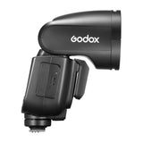 GODOX V1Pro C - flash TTL rond avec module SU-1 pour Canon : vue face logo Godox