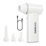 Gooloo F3 - Souffleur électrique sans fil 150 000 tr/min (blanc) : embouts et câble USB-C