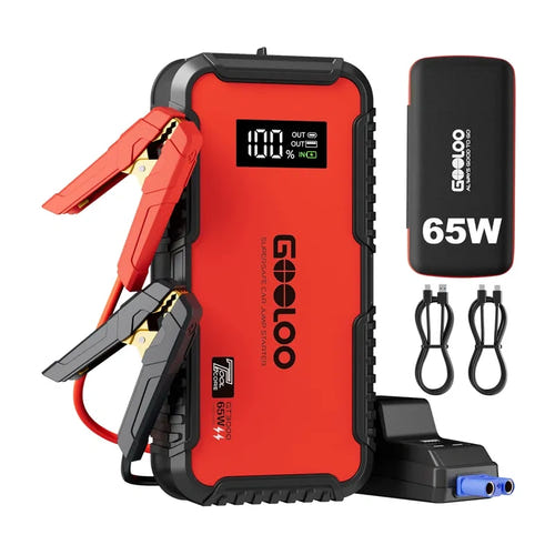 Gooloo GT3000 - Démarreur de batterie 12 V compact, 44,4 Wh : mallette EVA et câbles de démarrage