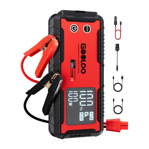 Gooloo GT6000 - Démarreur de batterie 12 V, 6000 A et 99,9 Wh : sacoche avec chargeur voiture 100 W