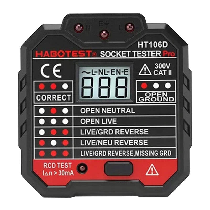 Habotest HT106D - testeur de prise de courant à écran LCD - visuel 1