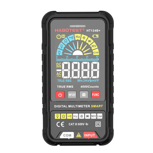 Habotest HT124B+ - multimètre numérique universel True RMS : de profil