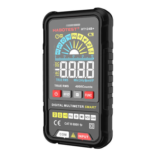 Habotest HT124B+ - multimètre numérique universel True RMS : écran LCD