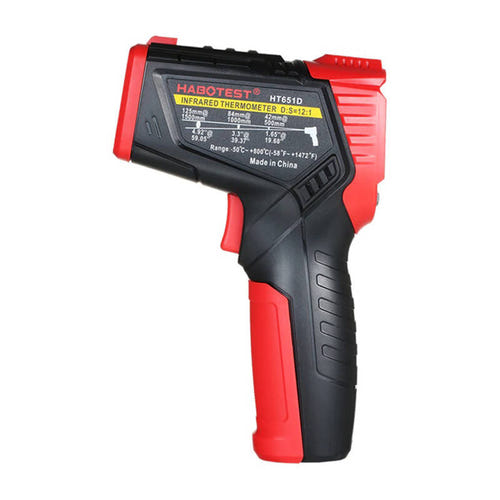 Habotest HT651D - pyromètre laser infrarouge avec mesure d'humidité : écran couleur