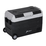 Hcalory D55M+ - Réfrigérateur de voiture 55 L à compresseur, double zone et Bluetooth : couvercle ouvert deux zones