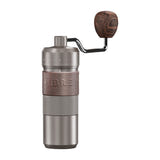 HiBREW G4B - Moulin à café manuel en aluminium et verre, 450 g : bol verre mouture visible
