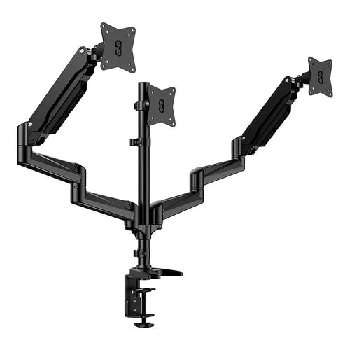 Huanuo HNTS3B-UK - Support triple écran 17 à 32 pouces, VESA 75/100, ressort à gaz