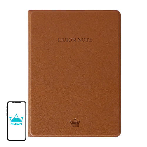 Huion Note X10 - carnet numérique A5 avec stylet PW320 et mode tablette graphique : cuir marron