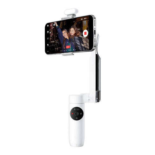 Insta360 Flow Creator Kit - Stabilisateur 3 axes pour smartphone, blanc : position repliée format poche