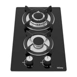 IsEasy MGBG-312A - Plaque gaz 2 feux, dessus verre : deux feux