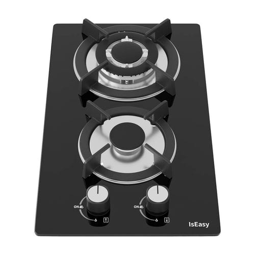 IsEasy MGBG-312A - Plaque gaz 2 feux, dessus verre : deux feux