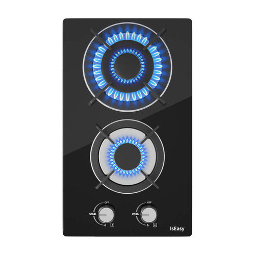 IsEasy MGBG-312A - Plaque gaz 2 feux, dessus verre - visuel 1