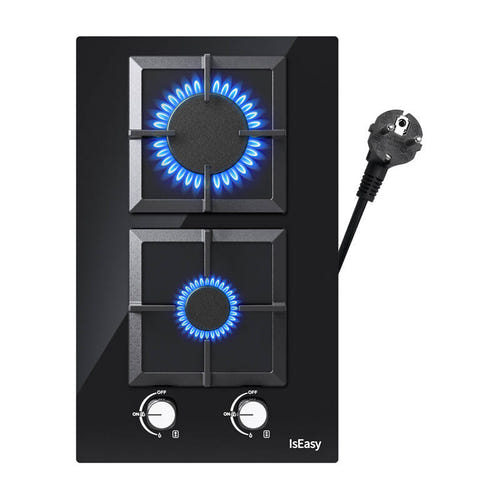 IsEasy MGBG-312S2C - Plaque gaz 2 feux, grilles fonte (vue 1)