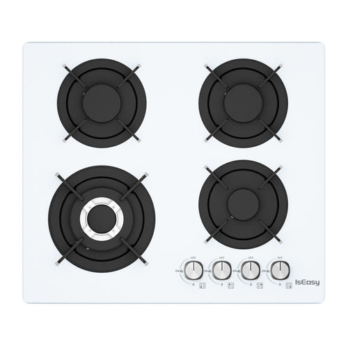 IsEasy MGBG-604B - Table de cuisson gaz 4 feux verre trempé - visuel 1