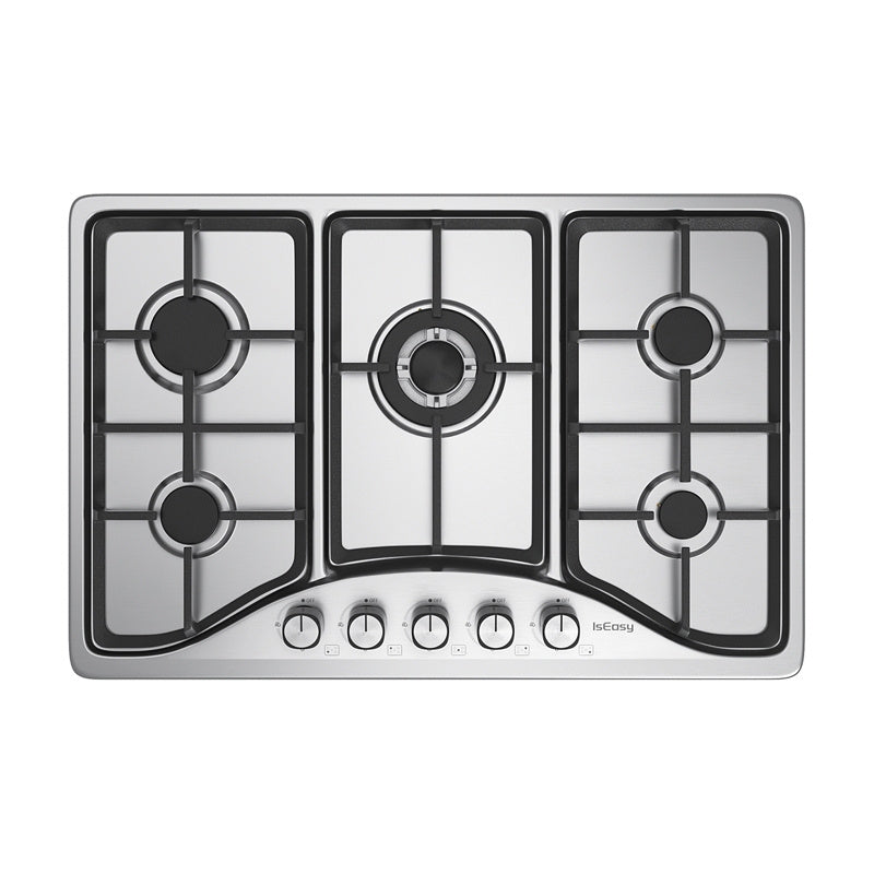 IsEasy MGBS-765 - Table de cuisson gaz 5 feux en inox - visuel 1