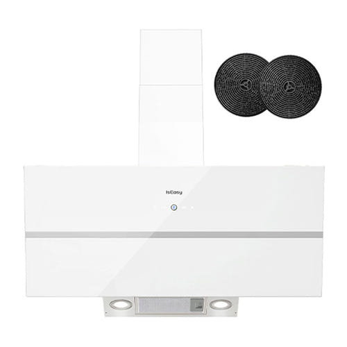 IsEasy TV1390D4 - Hotte aspirante inclinée 90 cm, blanche