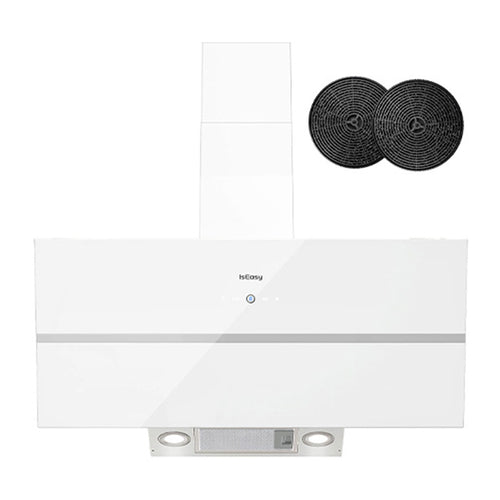 IsEasy TV1390D4 - Hotte aspirante inclinée 90 cm, blanche - visuel 1