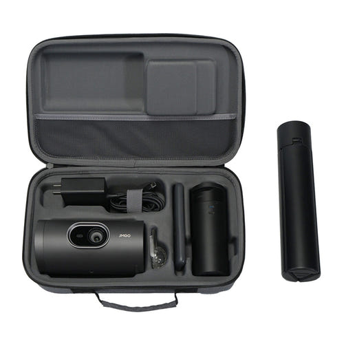 JMGO PicoPlay+ - Vidéoprojecteur portable Full HD avec trépied batterie : vue avant objectif