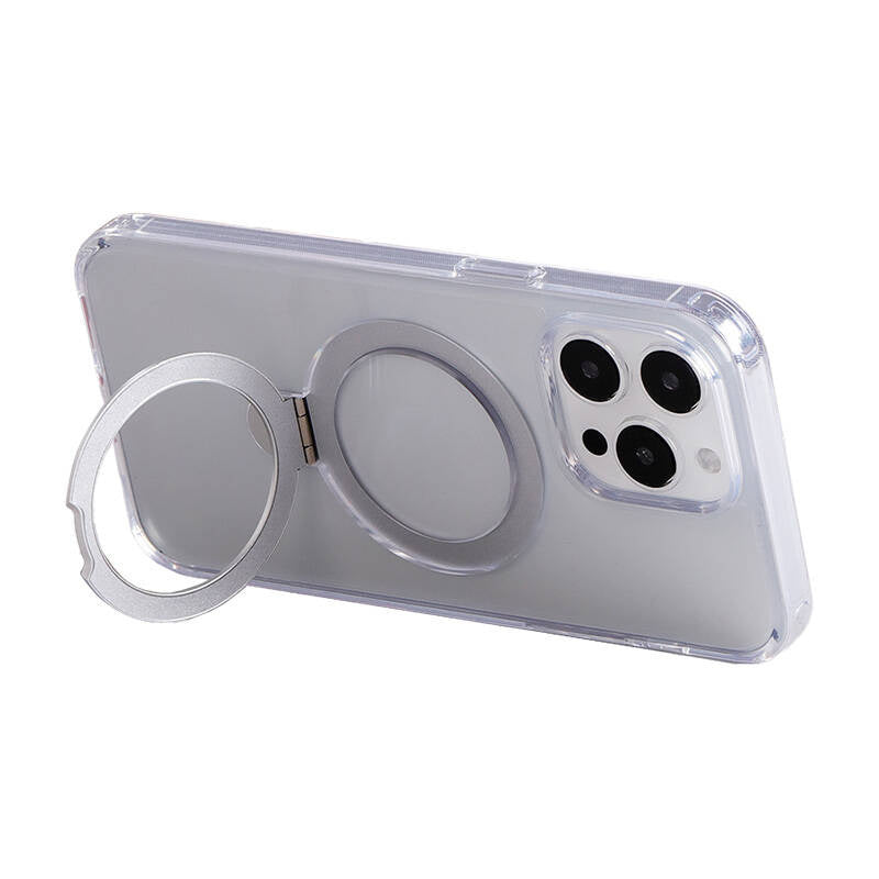 Joyroom JR-BP004 - Coque magnétique avec anneau-support pour iPhone 15 Pro (transparent) - visuel 1