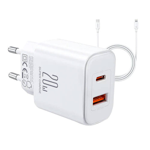 Joyroom JR-TCF05 - Chargeur secteur 20 W avec câble USB-C vers Lightning (vue 1)
