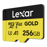 Lexar Gold microSDXC 256 Go - carte mémoire UHS-II 280 Mo/s pour drones : lecture 280 Mo/s