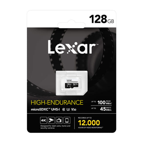Lexar High-Endurance microSDXC 128 Go - carte mémoire pour vidéosurveillance et dashcam (vue 3)