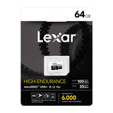 Lexar High-Endurance microSDXC 64 Go - carte mémoire pour vidéosurveillance et dashcam (vue 3)
