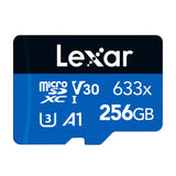 Lexar High-Performance 633x microSDXC 256 Go - carte mémoire rapide avec adaptateur SD : microSD avec adaptateur SD