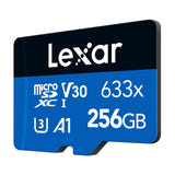 Lexar High-Performance 633x microSDXC 256 Go - carte mémoire rapide avec adaptateur SD : vitesse lecture 100 Mo/s
