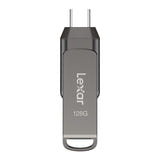 Lexar JumpDrive Dual D400 - clé USB double USB-C et USB-A 128 Go : poche