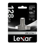 Lexar JumpDrive Dual D400 - clé USB double USB-C et USB-A 128 Go : quotidien