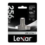Lexar JumpDrive Dual D400 - clé USB double USB-C et USB-A 256 Go : quotidien