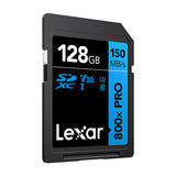 Lexar Professional 800x Pro SDXC 128 Go - carte mémoire UHS-I V30 pour la 4K : SD Lexar 800x Pro 128 Go recto
