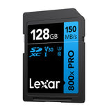 Lexar Professional 800x Pro SDXC 128 Go - carte mémoire UHS-I V30 pour la 4K : 128 Go verso