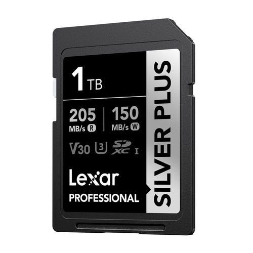 Lexar Professional Silver Plus SDXC 1 To - carte SD 4K très grande capacité : lecture 205 Mo/s