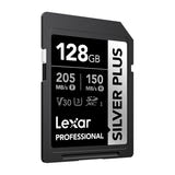 Lexar Professional Silver Plus SDXC 128 Go - carte SD 4K UHS-I 205 Mo/s : professionnelle