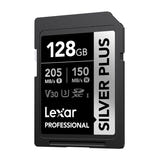 Lexar Professional Silver Plus SDXC 128 Go - carte SD 4K UHS-I 205 Mo/s : lecture 205 Mo/s