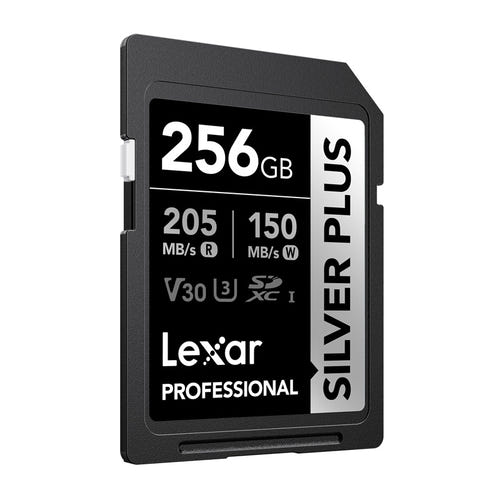 Lexar Professional Silver Plus SDXC 256 Go - carte SD 4K UHS-I 205 Mo/s : professionnelle