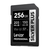 Lexar Professional Silver Plus SDXC 256 Go - carte SD 4K UHS-I 205 Mo/s : lecture 205 Mo/s