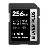 Lexar Professional Silver Plus SDXC 256 Go - carte SD 4K UHS-I 205 Mo/s