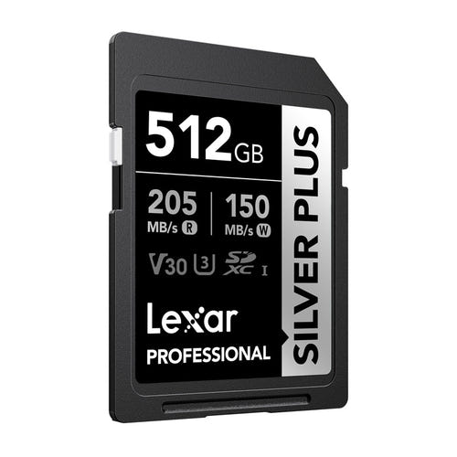 Lexar Professional Silver Plus SDXC 512 Go - carte SD 4K haute capacité UHS-I : grande capacité
