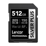 Lexar Professional Silver Plus SDXC 512 Go - carte SD 4K haute capacité UHS-I