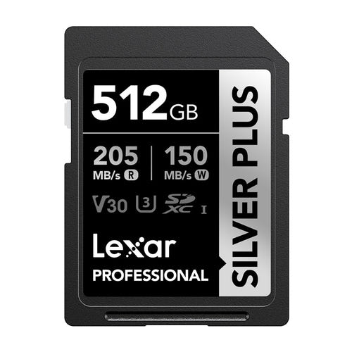 Lexar Professional Silver Plus SDXC 512 Go - carte SD 4K haute capacité UHS-I
