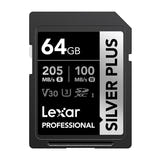 Lexar Professional Silver Plus SDXC 64 Go - carte SD 4K UHS-I 205 Mo/s