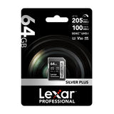 Lexar Professional Silver Plus SDXC 64 Go - carte SD 4K UHS-I 205 Mo/s : usage reflex hybride