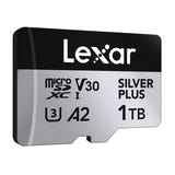 Lexar High-Performance Silver Plus microSDXC 1 To - carte mémoire avec adaptateur SD : écriture 150 Mo/s
