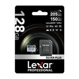 Lexar High-Performance Silver Plus microSDXC 128 Go - carte mémoire avec adaptateur SD : étanche IPX7